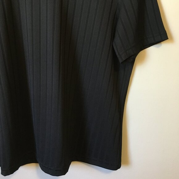 Vintage Tradition Canadian Made Black Stretchy Ribbed Referee T-Shirt - Picture 4 of 14